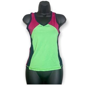 𝅺True Rock Green Color Lock Racerback Active Tank Top